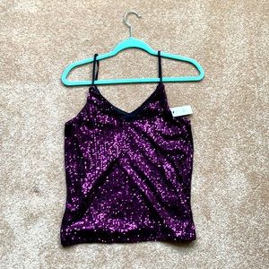 Express Purple Sequins Top